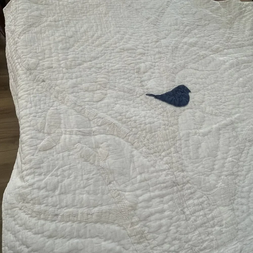 Cotton Quilted Bedspread J+R Tree Embroidery Patchwork 70